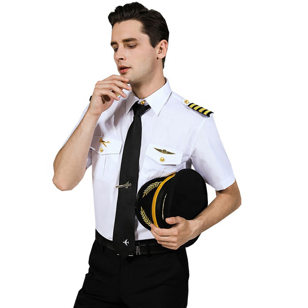 4-way-stretch bleach pilot uniform shirt fabric